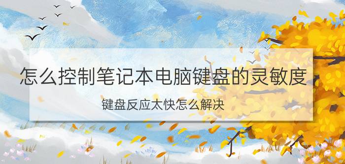 怎么控制笔记本电脑键盘的灵敏度 键盘反应太快怎么解决？